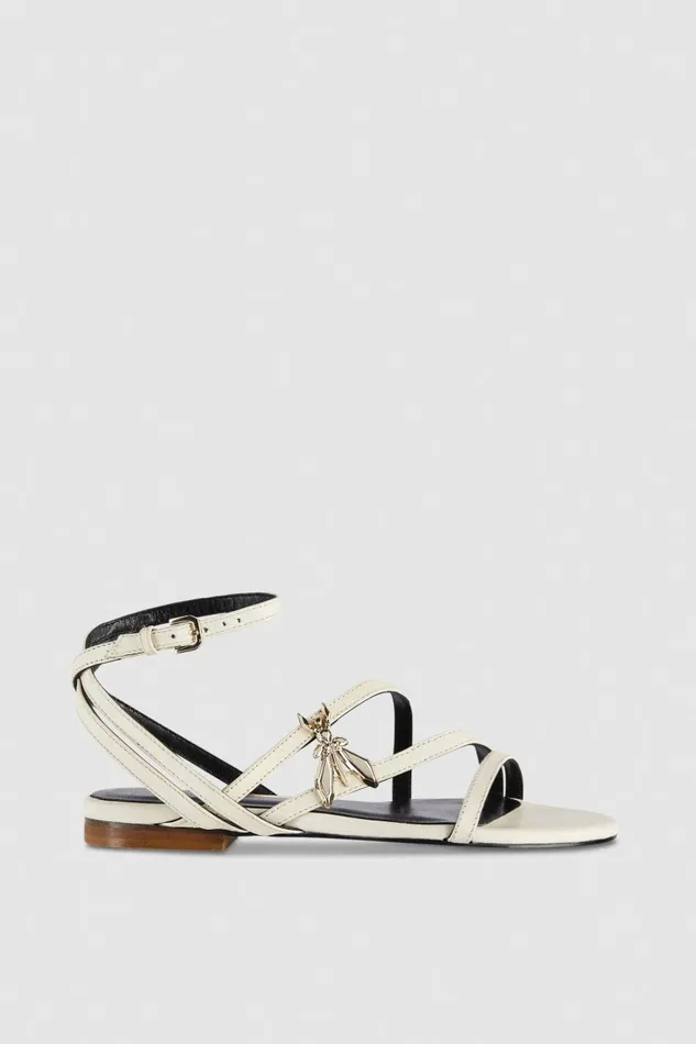 Patrizia Pepe Sandals Flat Leather Sandals White 8211 Women