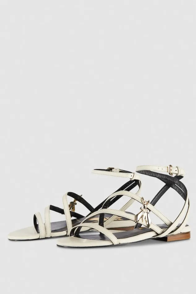 Patrizia Pepe Sandals Flat Leather Sandals White 8211 Women