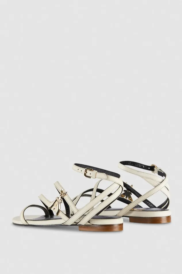 Patrizia Pepe Sandals Flat Leather Sandals White 8211 Women