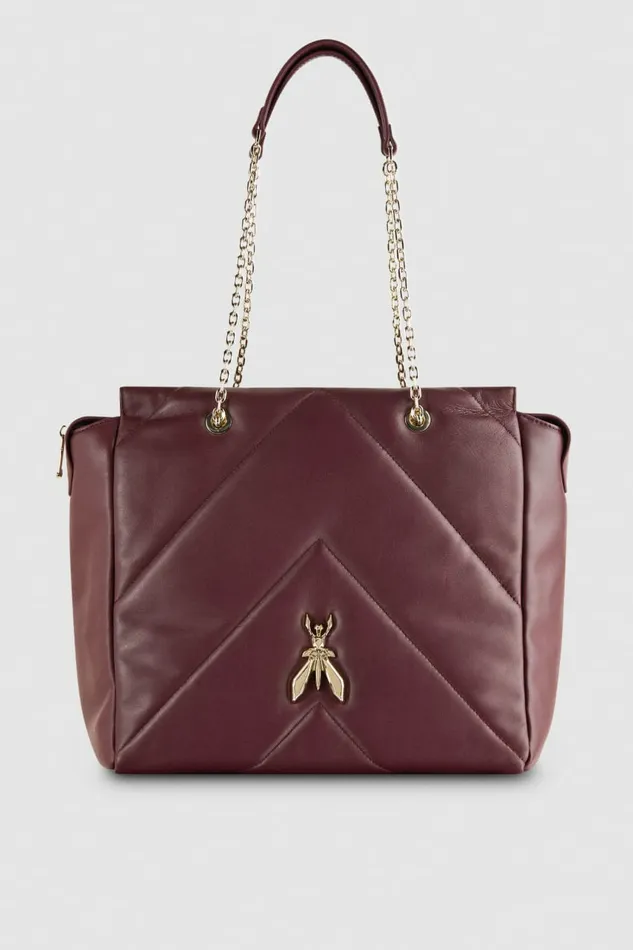 Patrizia Pepe Shoppers Leather Bucket Bag With Zipper Purple 8211 Women