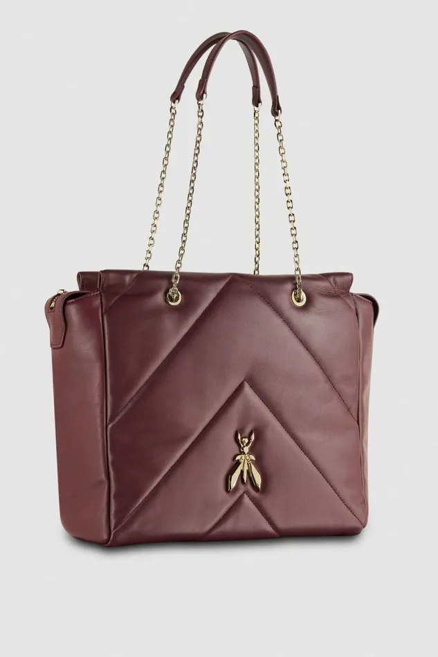 Patrizia Pepe Shoppers Leather Bucket Bag With Zipper Purple 8211 Women