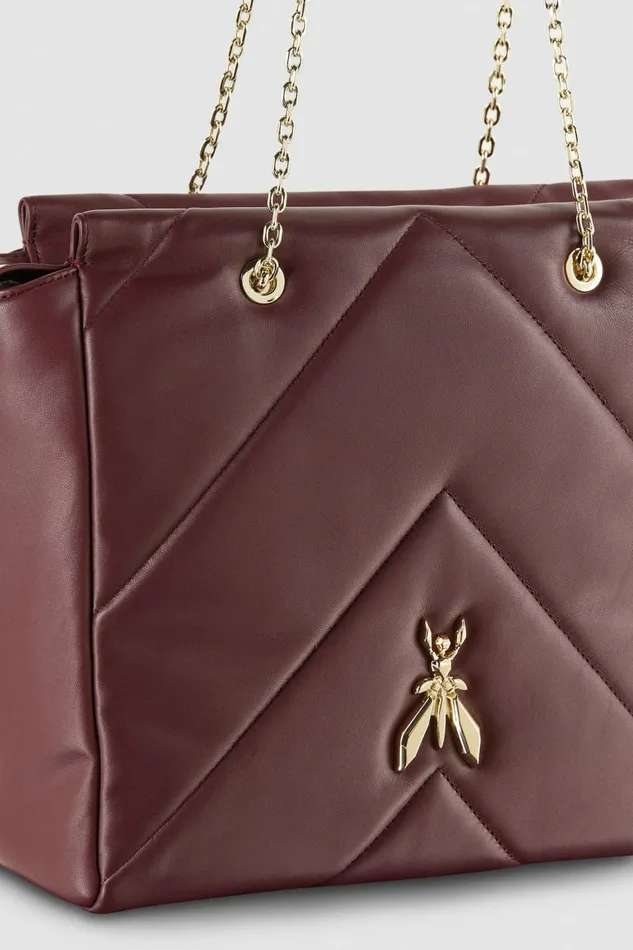 Patrizia Pepe Shoppers Leather Bucket Bag With Zipper Purple 8211 Women
