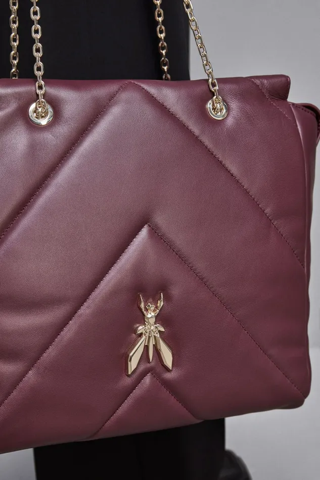 Patrizia Pepe Shoppers Leather Bucket Bag With Zipper Purple 8211 Women