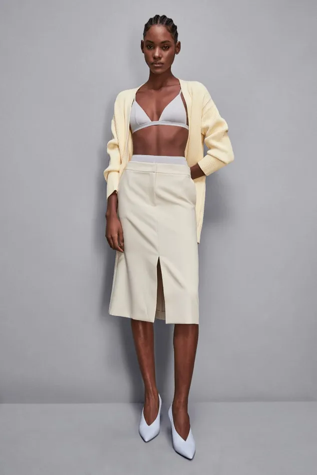 Patrizia Pepe Skirts Flared Midi Skirt Beige 8211 Women