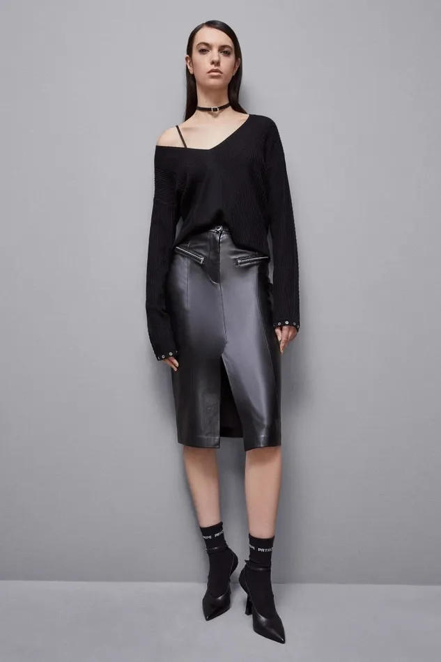 Patrizia Pepe Skirts HighWaisted Midi Skirt Black 8211 Women
