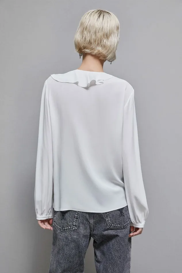 Patrizia Pepe Tailleur Essential Crepe Blouse White 8211 Women