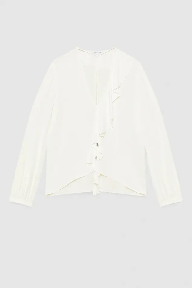 Patrizia Pepe Tailleur Essential Crepe Blouse White 8211 Women