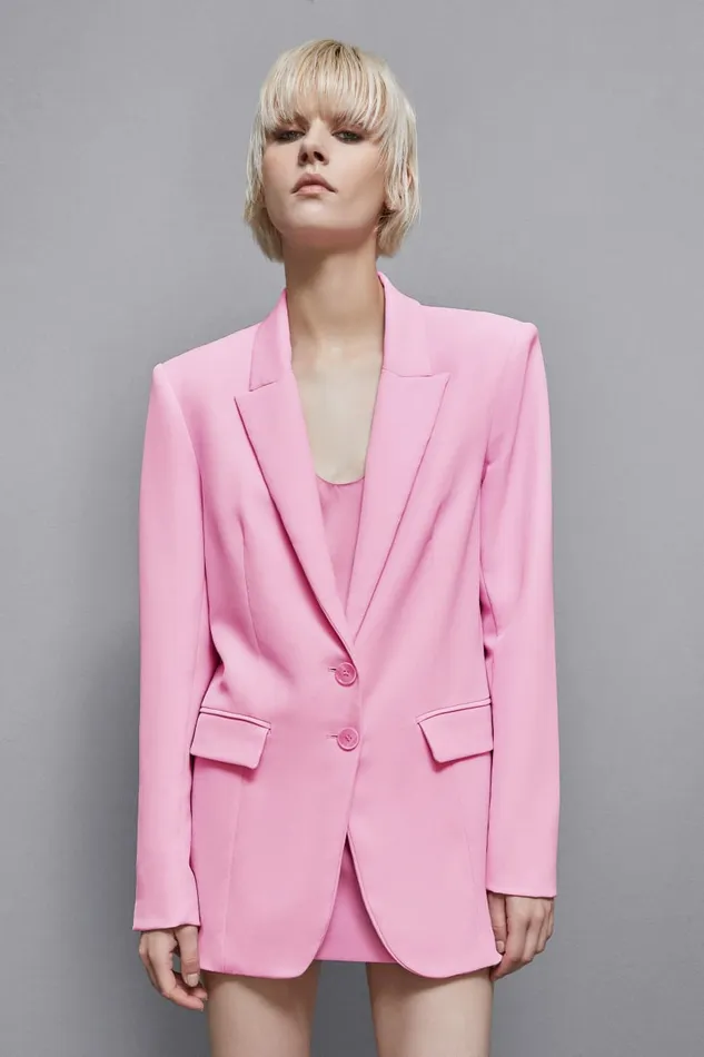 Patrizia Pepe Tailleur Essential TwoButton Blazer Pink 8211 Women