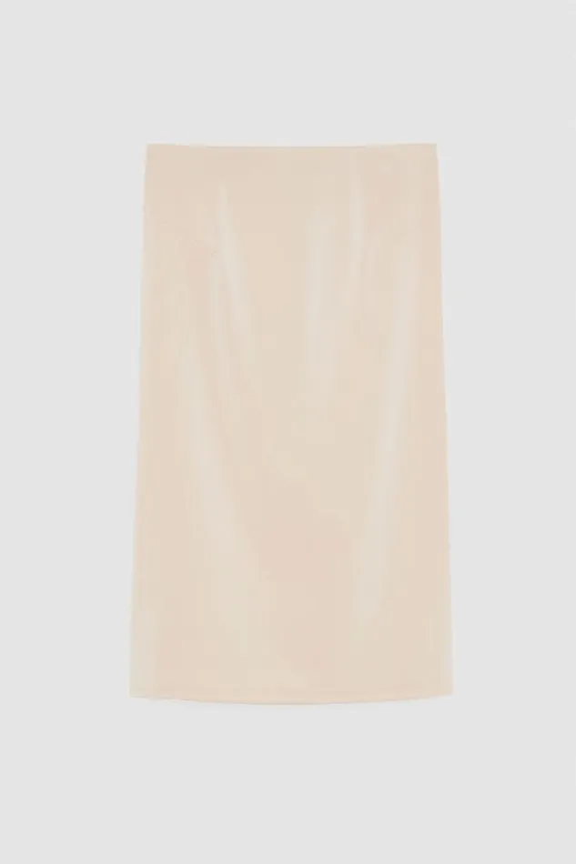Patrizia Pepe Tailleur Midi Skirt With Zip Beige 8211 Women