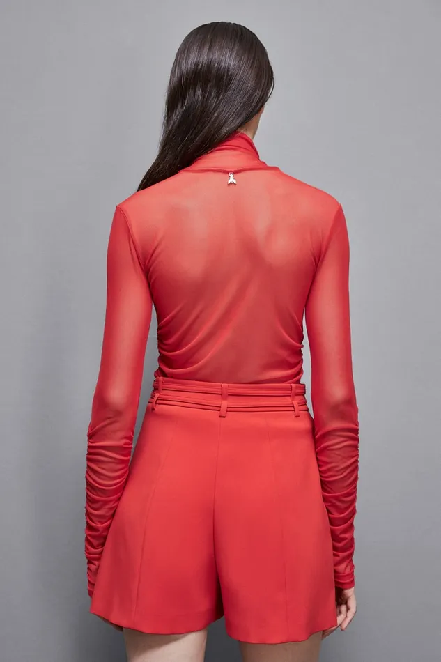 Patrizia Pepe Tailleur Slim Fit Turtleneck Sweater Red 8211 Women