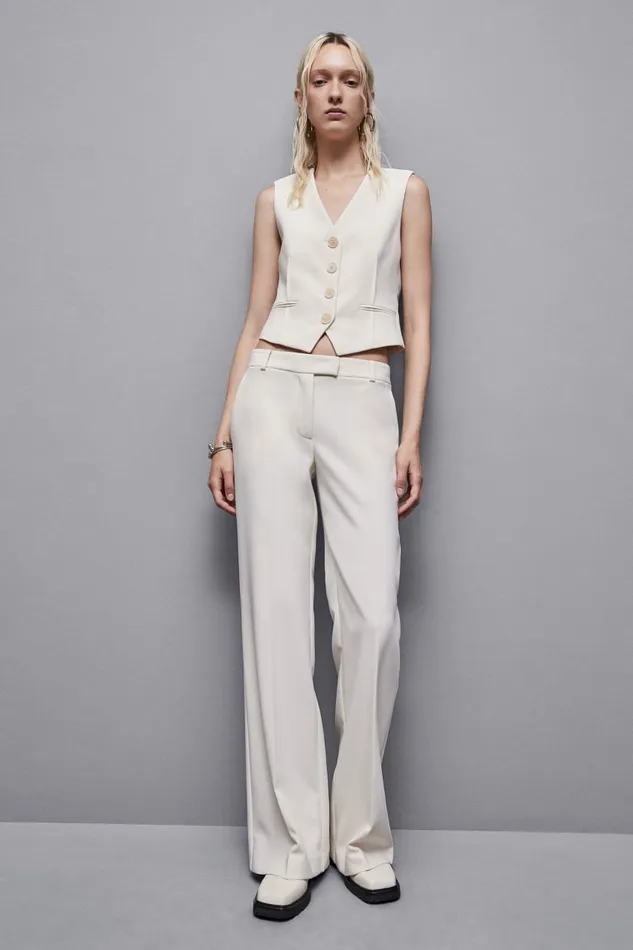 Patrizia Pepe Tailleur Stretch Twill Vest Beige 8211 Women