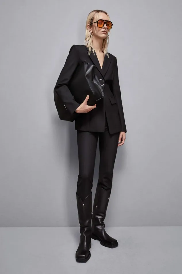 Patrizia Pepe Tailleur Stretch Wool Gabardine Jacket Black 8211 Women