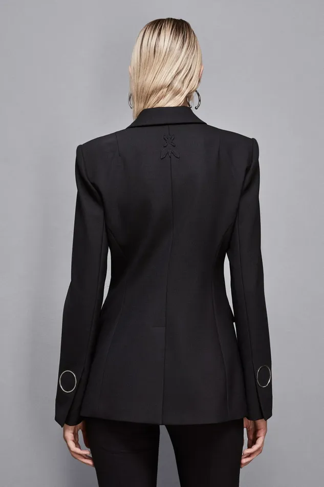 Patrizia Pepe Tailleur Stretch Wool Gabardine Jacket Black 8211 Women