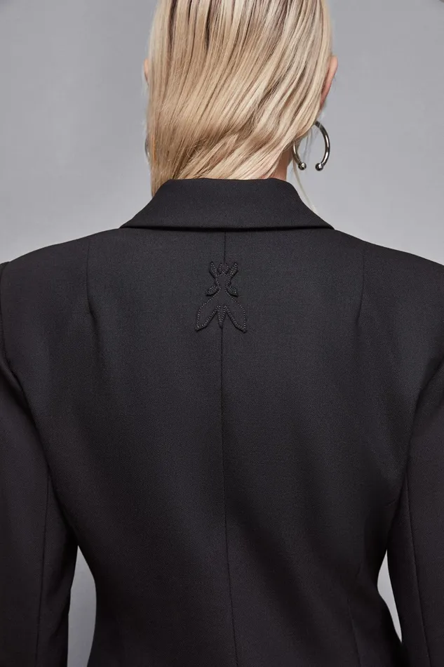 Patrizia Pepe Tailleur Stretch Wool Gabardine Jacket Black 8211 Women