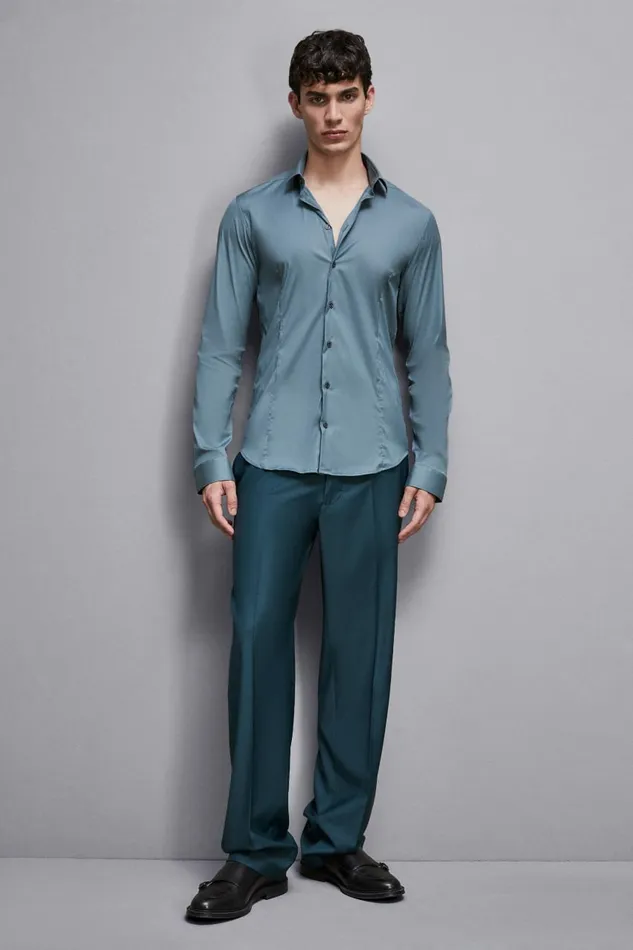 Patrizia Pepe Tops and Shirts Cotton Poplin Regular Shirt Green 8211 Men