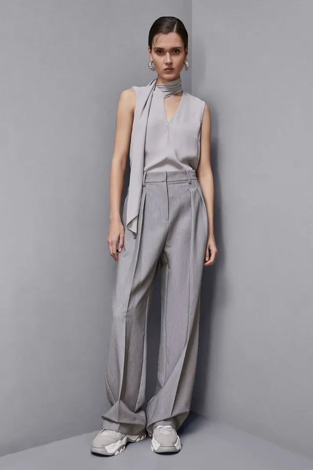 Patrizia Pepe Tops Blouse With Sash Grey 8211 Women