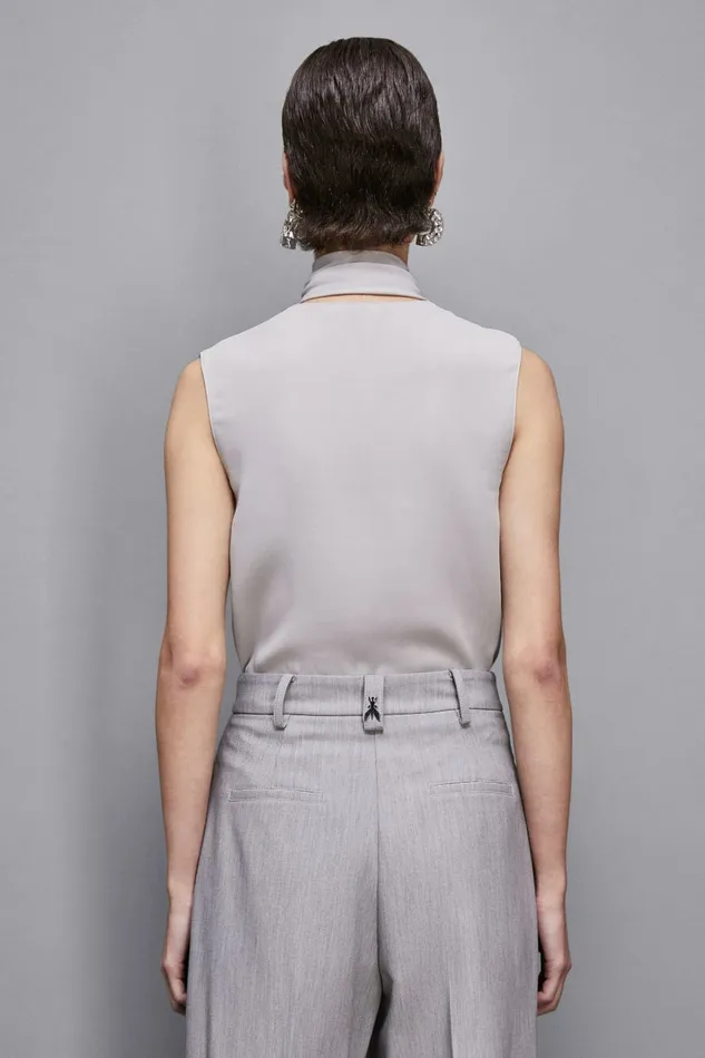 Patrizia Pepe Tops Blouse With Sash Grey 8211 Women