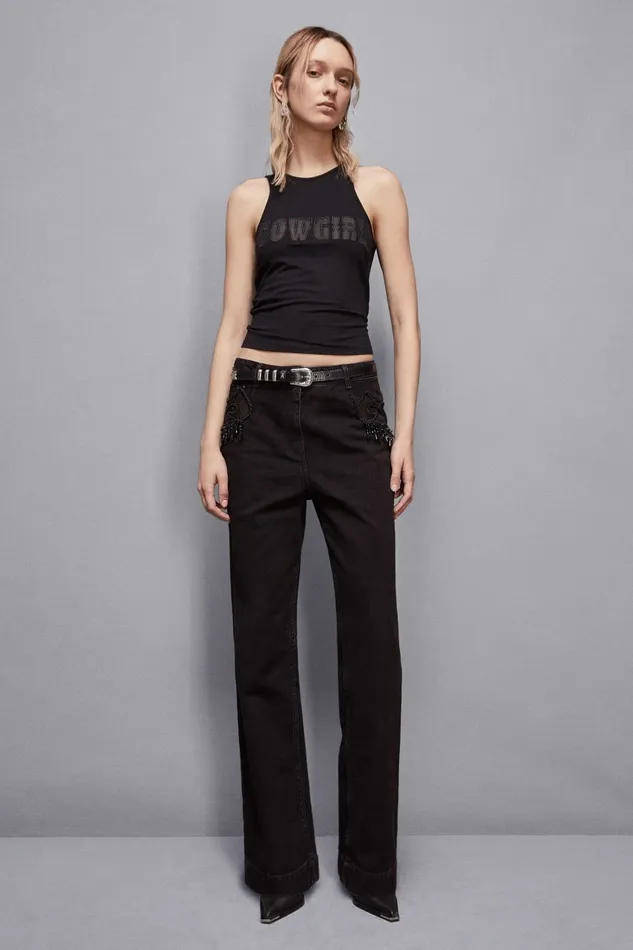 Patrizia Pepe Tops Cowgirl Tank Top Black 8211 Women