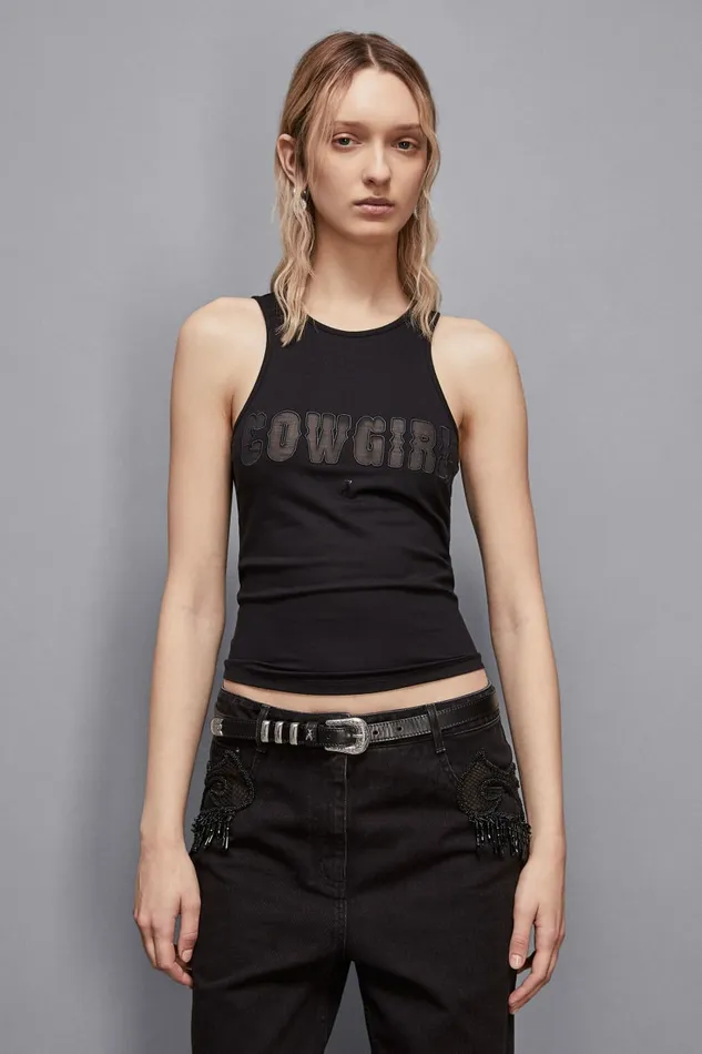 Patrizia Pepe Tops Cowgirl Tank Top Black 8211 Women