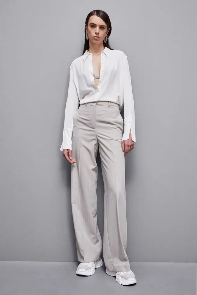 Patrizia Pepe Tops Essential Crepe LongSleeved Shirt White 8211 Women