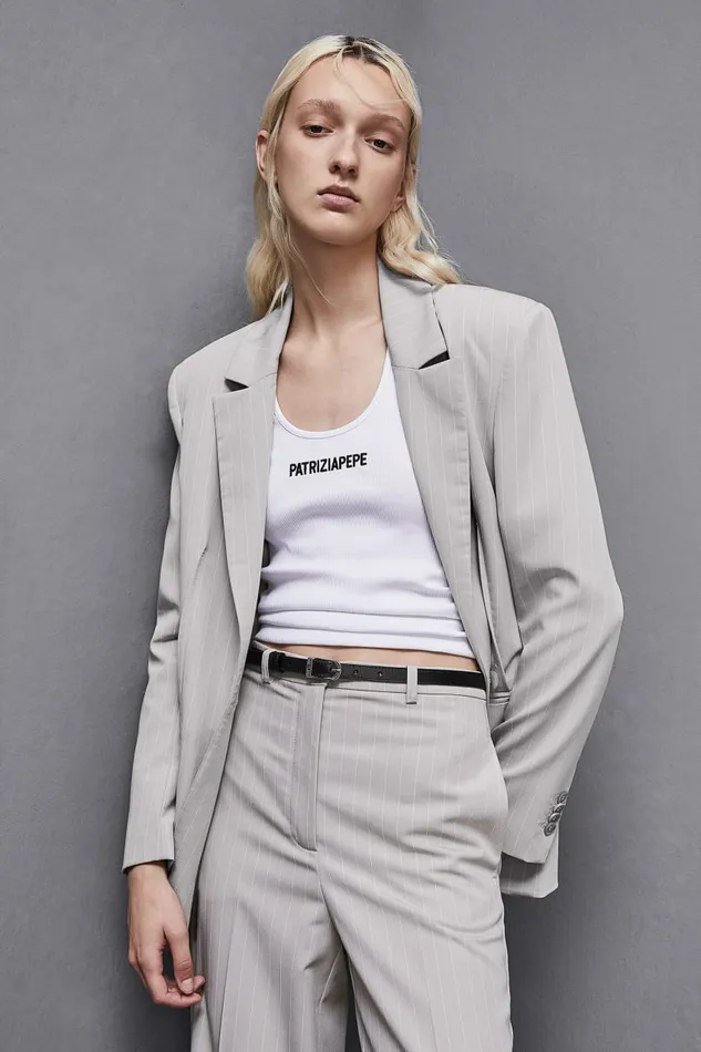 Patrizia Pepe Tops Ribbed Cotton Top White 8211 Women
