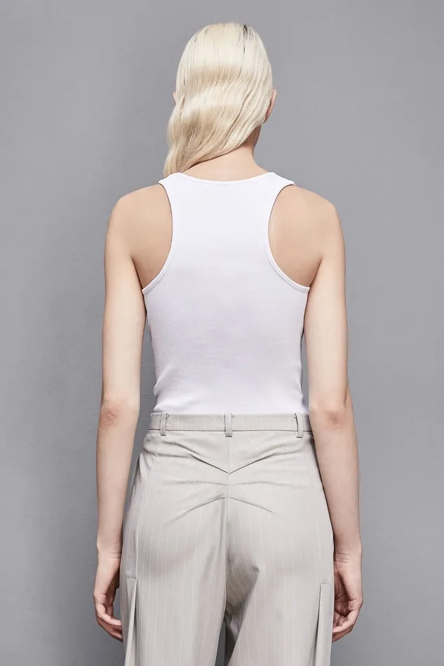 Patrizia Pepe Tops Ribbed Cotton Top White 8211 Women