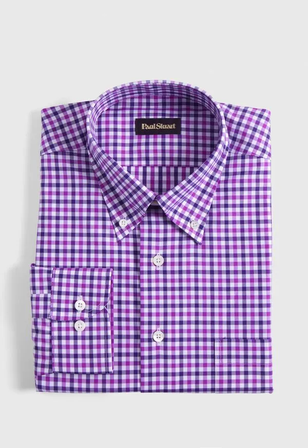 Paulstuart Sport Shirts Mens Cotton Check Sport Shirt Blue