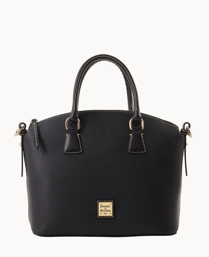 Pebble Grain Domed Satchel Black Black Woman Dooney and Bourke Satchels