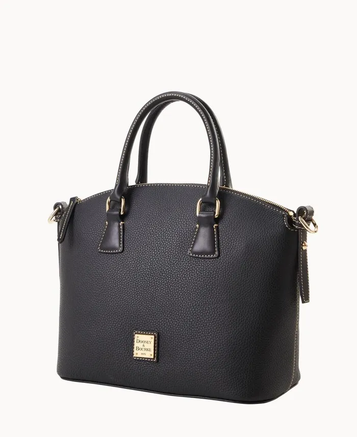Pebble Grain Domed Satchel Black Black Woman Dooney and Bourke Satchels Pebble Grain Domed Satchel Black Black Woman Dooney and Bourke Satchels