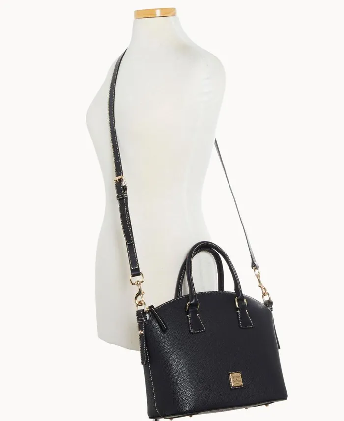 Pebble Grain Domed Satchel Black Black Woman Dooney and Bourke Satchels Pebble Grain Domed Satchel Black Black Woman Dooney and Bourke Satchels