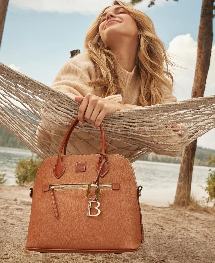 Pebble Grain Large Domed Satchel Caramel Woman Dooney and Bourke Satchels Pebble Grain Large Domed Satchel Caramel Woman Dooney and Bourke Satchels