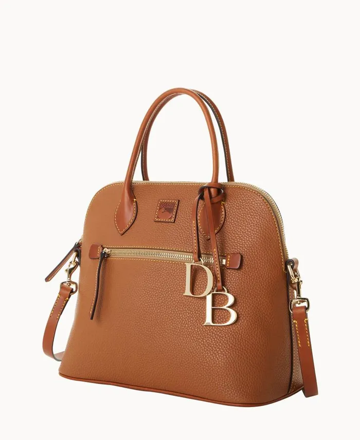 Pebble Grain Large Domed Satchel Caramel Woman Dooney and Bourke Satchels Pebble Grain Large Domed Satchel Caramel Woman Dooney and Bourke Satchels