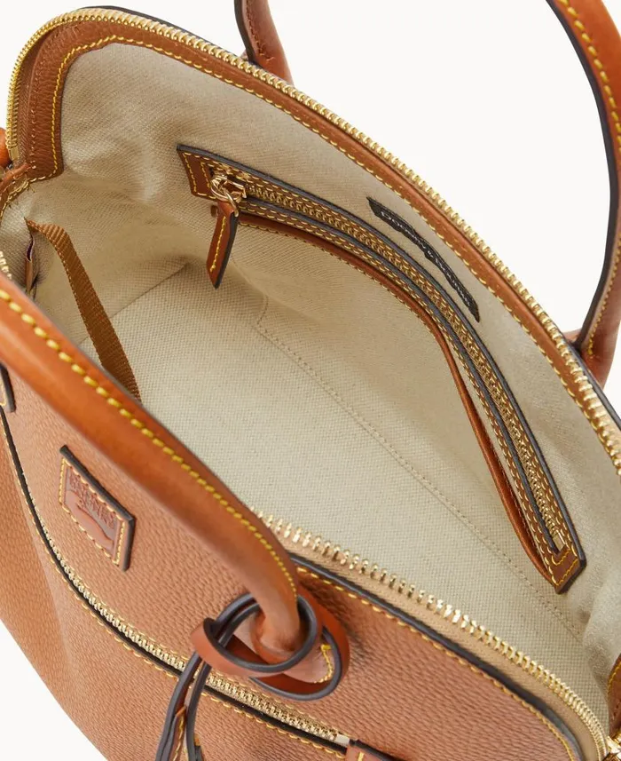 Pebble Grain Large Domed Satchel Caramel Woman Dooney and Bourke Satchels Pebble Grain Large Domed Satchel Caramel Woman Dooney and Bourke Satchels