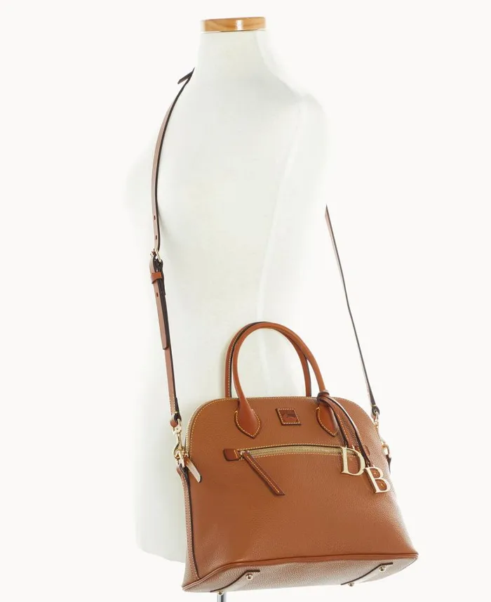 Pebble Grain Large Domed Satchel Caramel Woman Dooney and Bourke Satchels Pebble Grain Large Domed Satchel Caramel Woman Dooney and Bourke Satchels