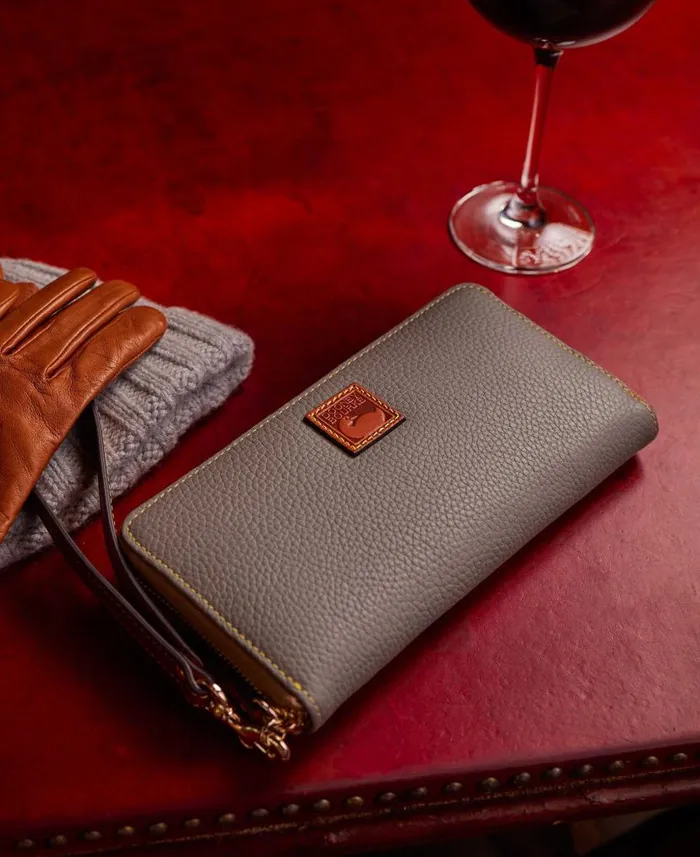 Pebble Grain Large Zip Around Wristlet Caramel ManWoman Dooney and Bourke Wallets Pebble Grain Large Zip Around Wristlet Caramel ManWoman Dooney and Bourke Wallets