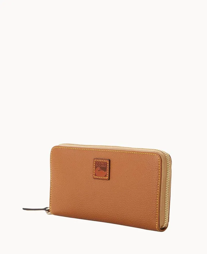 Pebble Grain Large Zip Around Wristlet Caramel ManWoman Dooney and Bourke Wallets Pebble Grain Large Zip Around Wristlet Caramel ManWoman Dooney and Bourke Wallets