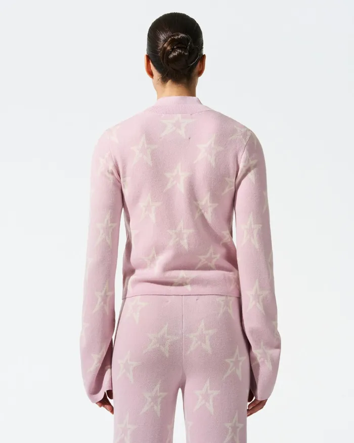 Perfect Moment Chalet Merino Wool Cardigan Pink Women Tops