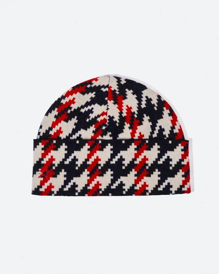 Perfect Moment Houndstooth Merino Wool Beanie Houndstooth Women Accessories