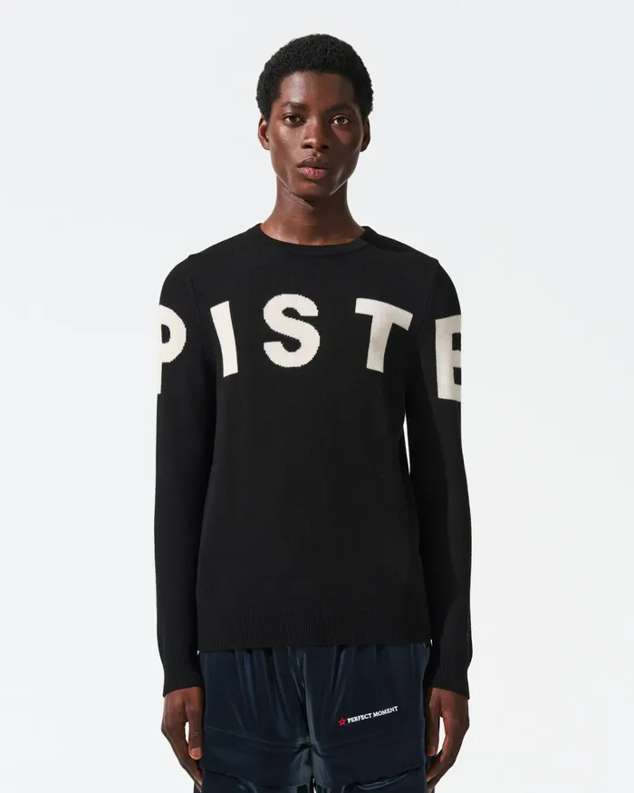 Perfect Moment Piste Merino Wool Sweater Black Men Knitwear