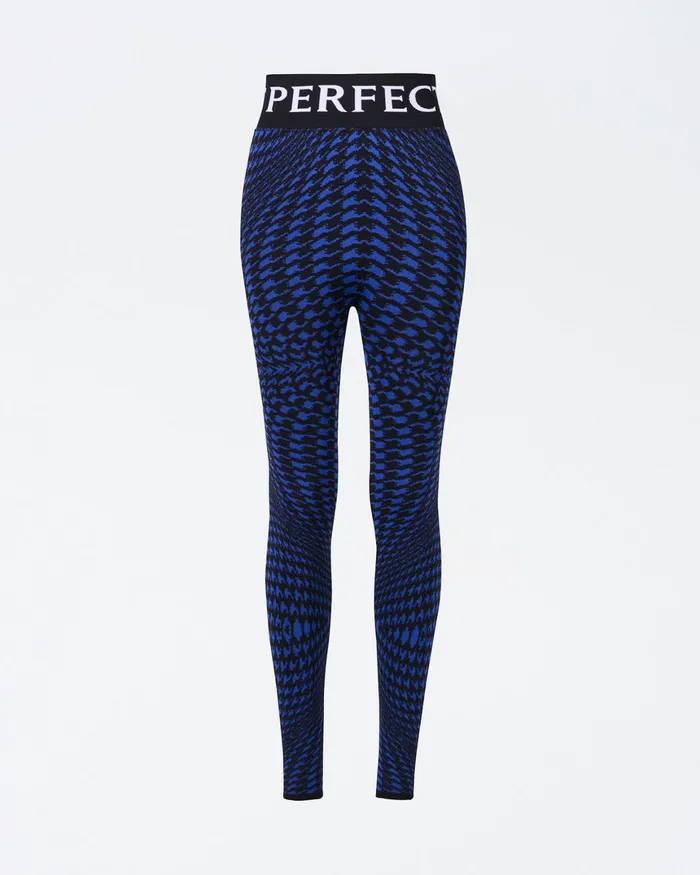 Perfect Moment Twisted Houndstooth Jacquard Legging True Indigo Women Base Layers Perfect Moment Twisted Houndstooth Jacquard Legging True Indigo Women Base Layers