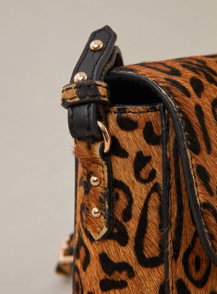 Petite Mendigote Leather Bags Fw24 Sac Servan Pony Leopard 8211 Women