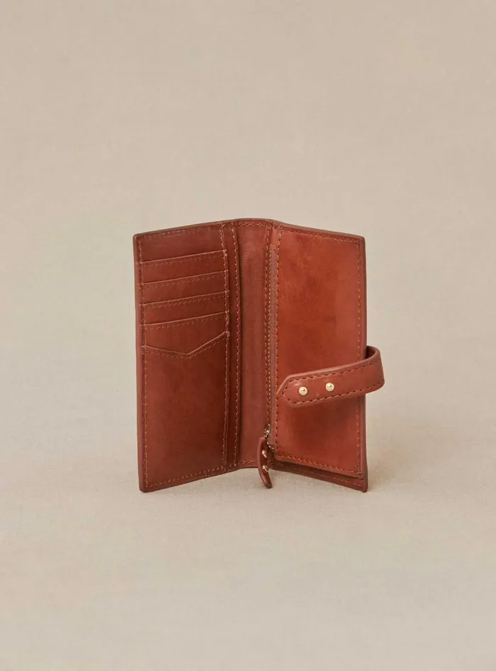 Petite Mendigote Little Leather Shop Fw24 Porte Carte Emina Cuir Camel 8211 Women
