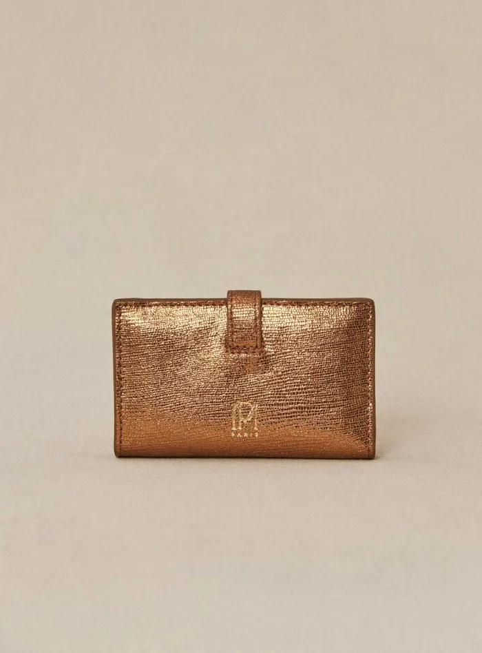 Petite Mendigote Little Leather Shop Fw24 Porte Carte Emina Lezard Golden 8211 Women