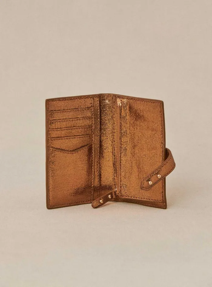 Petite Mendigote Little Leather Shop Fw24 Porte Carte Emina Lezard Golden 8211 Women