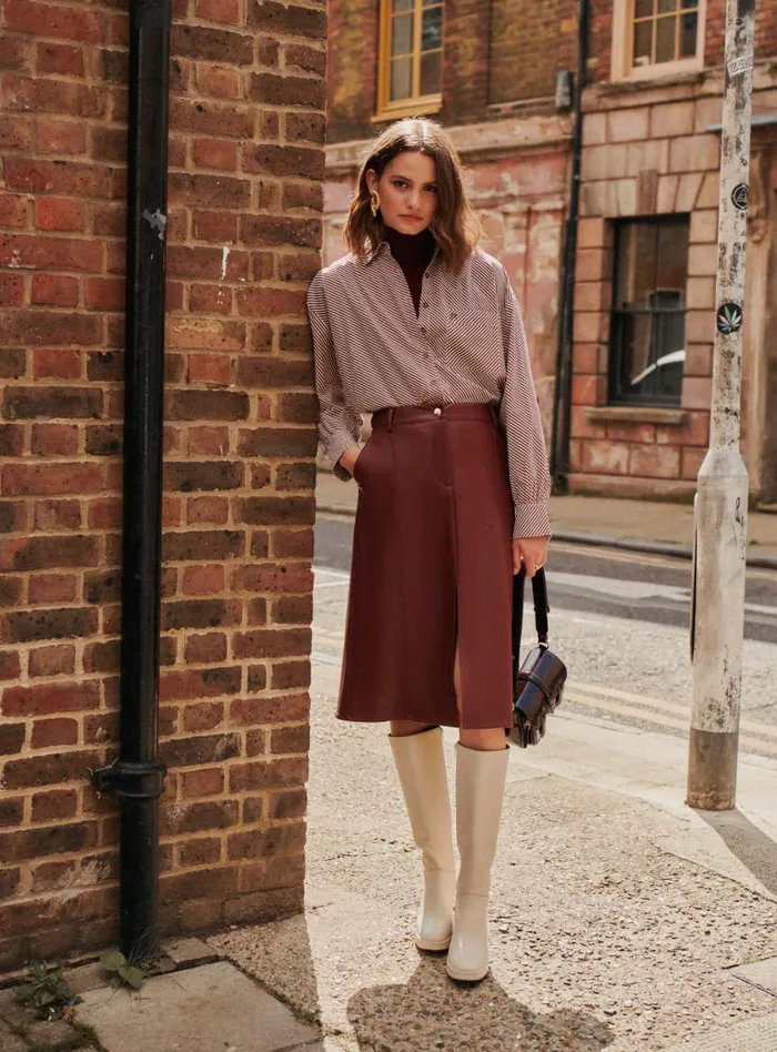 Petite Mendigote Skirts and Shorts Fw24 Jupe Midi Josie Bordeaux 8211 Women