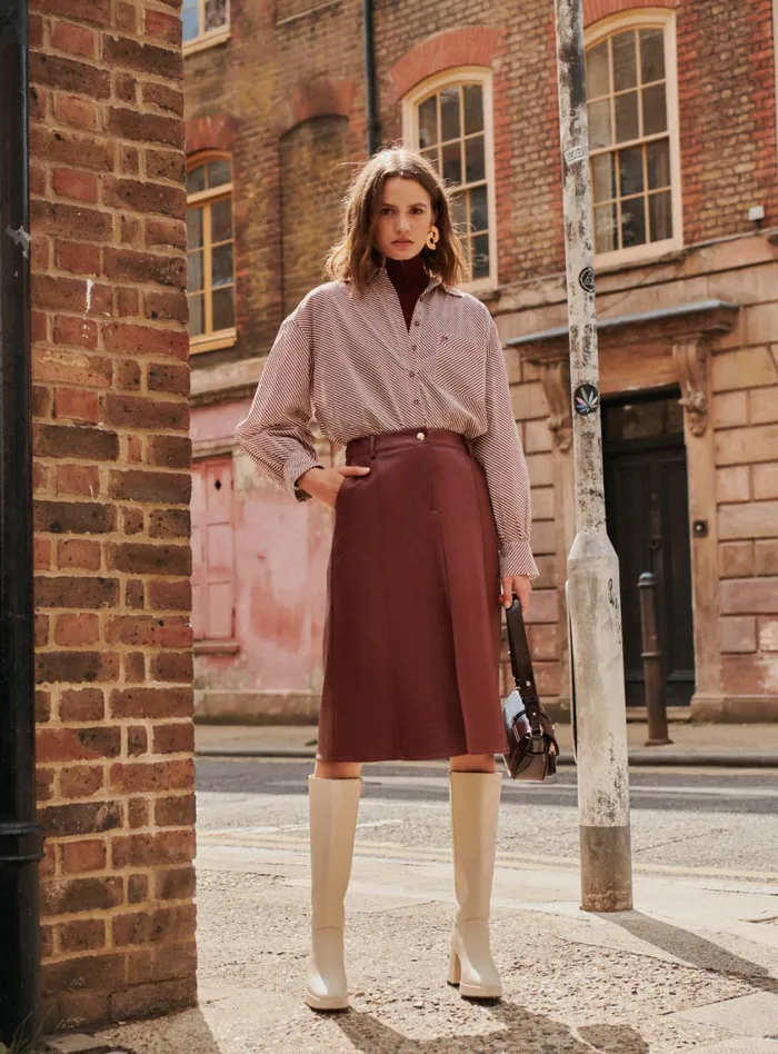 Petite Mendigote Skirts and Shorts Fw24 Jupe Midi Josie Bordeaux 8211 Women