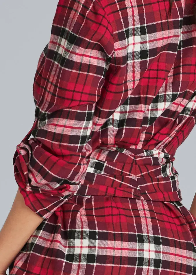 PLAID KNOT TIE TOP Red Multi Women VENUS Casual Tops
