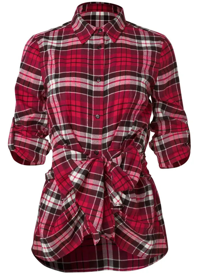 PLAID KNOT TIE TOP Red Multi Women VENUS Casual Tops