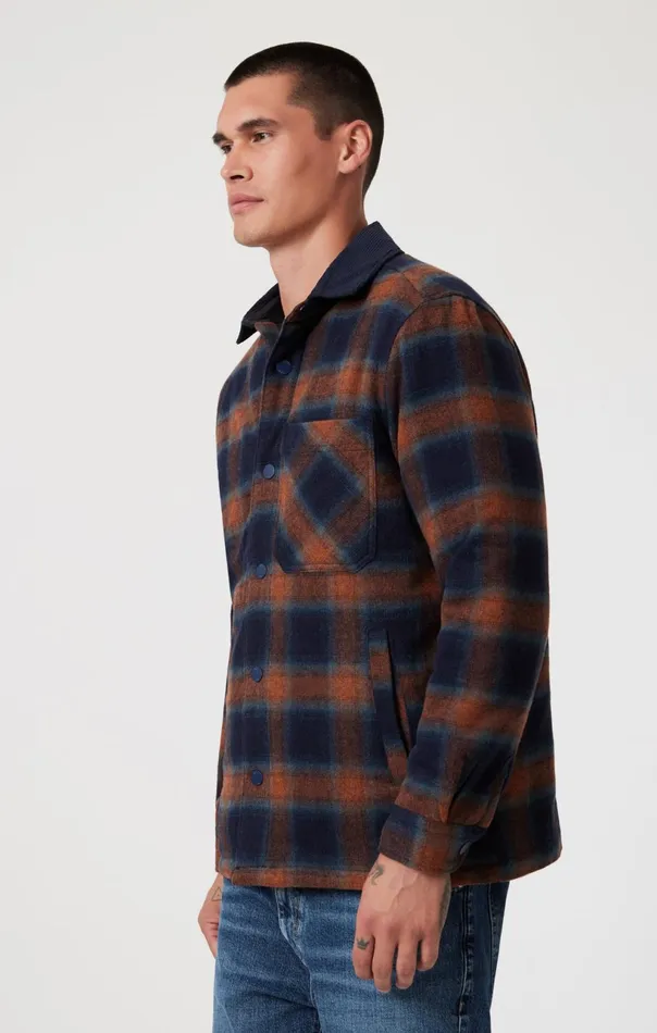 Plaid Shacket In Brick Red Check Men Mavi Jeans Jackets Plaid Shacket In Brick Red Check Men Mavi Jeans Jackets