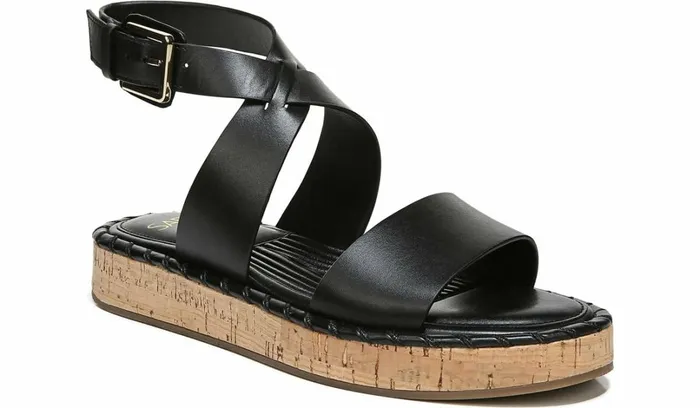 Platform Women Franco Sarto Sarto Zarlo Platform Sandal Black Leather